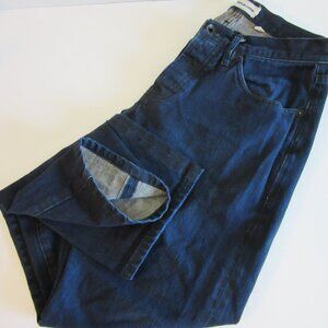 TAYLOR STITCH Men's Democratic Dark Blue Denim Straight Organic Cotton 31 Jeans